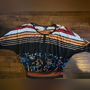 Desigual Striped and Floral Top